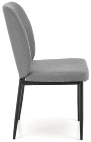 JASPER stół + 4 krzesła SZKLANY STÓŁ tapicerowane krzesła tkanina szare