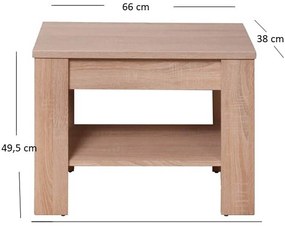 Mały Stolik Drewniany do Biura COREA 70 cm Dąb Sonoma Nowoczesny