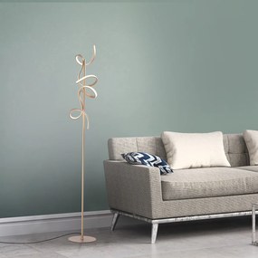 Designerska lampa podłogowa mosiądz w tym LED i ściemniacz - KrisscrossDesignerski Oswietlenie wewnetrzne