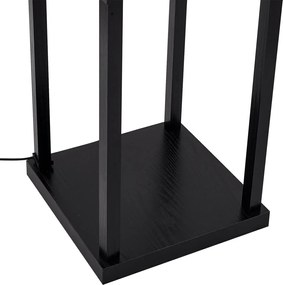 Designerska lampa podłogowa czarno-biała z wbudowanym oświetleniem LED - Nea