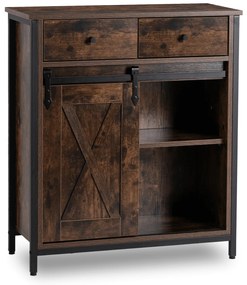 Komoda z Szufladami COLE 70 cm Dąb Rustykalny/Czarny Industrialna
