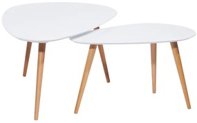 PROMOCJA Zestaw białych stolików pomocniczych NOLAN B II. jakość