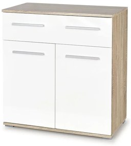 Komoda do salonu  biała + dąb sonomaC6-N65