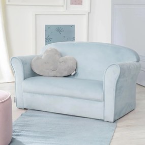 Jasnoniebieska aksamitna sofa dla dzieci 78 cm Lil Sofa – Roba