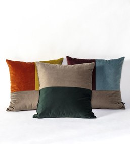 Poduszka Patchwork kwadratowa beige green