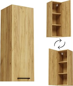 Szafka Wisząca Łazienkowa 30cm Słupek Półki Wąska Regał Dąb Craft