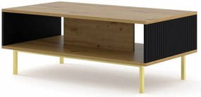 Stolik do kawy z lamelami artisan + czarny L4-B27