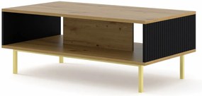 Stolik do kawy z lamelami artisan + czarny - Melis 13X