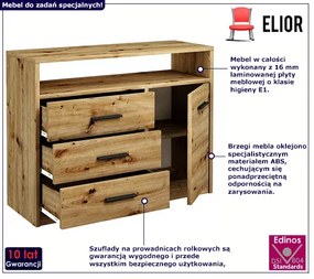 Klasyczna komoda z szufladami dąb artisan - Cermesa 3X