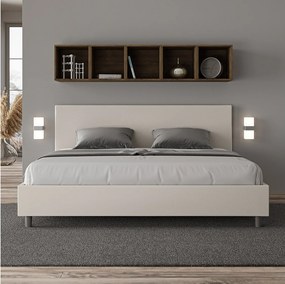 Łóżko bez stelaża tapicerowane 200x210 sztucznej skóry biały Adele