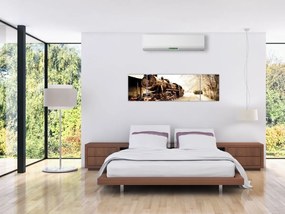 Obraz - Zabytkowa lokomotywa (170x50 cm)