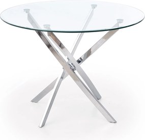 Szklany stół Raymond na srebrnych nogach