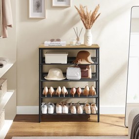 Szafka na buty TAYLOR ARTISAN z czarną konstrukcją, 4 półki