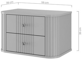 Zestaw szafek nocnych wiszących Vesper 56 cm - kaszmir / orzech / złote uchwyty