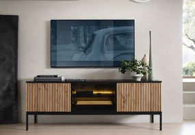 Szafka RTV loft Shark 154cm LED frezowane fronty metalowe nóżki
