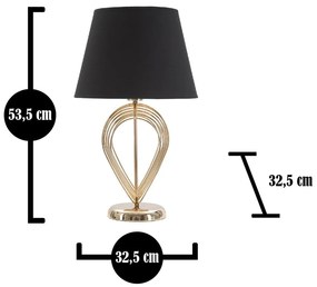 Czarna lampa stołowa Mauro Ferretti Maxt, ø 32,5 cm