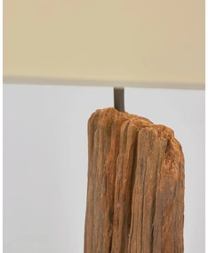 Biało-brązowa lampa stojąca z tekstylnym kloszem (wysokość 175 cm) Powell – Kave Home