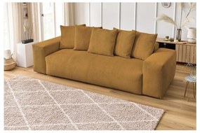Musztardowa sztruksowa sofa 280 cm Voltaire – Bobochic Paris