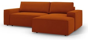 Ceglasty rozkładany narożnik (prawostronny) Jodie – Micadoni Home