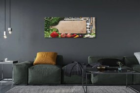 Fotoobraz na płótnie Przyprawy na Drewnianej Desce