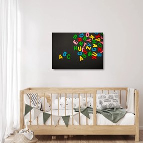 Obraz na szkle - kolorowe litery (70x50 cm)