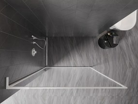 Mexen Kioto-F L ścianka prysznicowa Walk-in z ramką 80 x 202 cm, transparent 8 mm, biała - 800-080-174-20-00