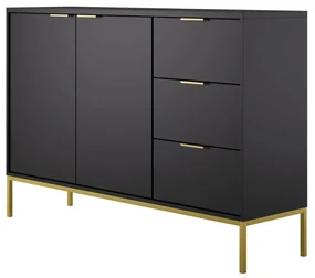 Komoda AUSTIN 150 czarna/złota KOCOT MEBLE