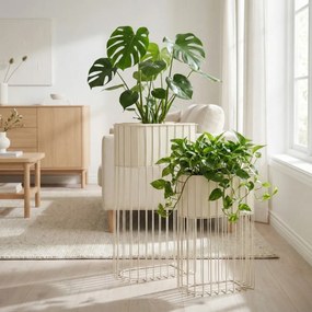 Zestaw 2 metalowych kwietników stojących SOFT FORM