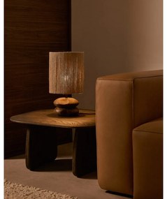 Lampa stołowa z litego drewna akacjowego w ciemnym naturalnym kolorze (wysokość 43 cm) Kor – Kave Home