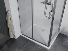 Mexen Apia kabina prysznicowa rozsuwana 90 x 70 cm, transparent, chrom + brodzik Flat - 840-090-070-01-00-4010
