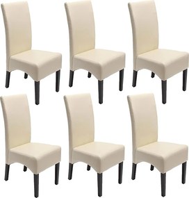 Krzesło do jadalni Crotone (zestaw 6 sztuk),  kremowy, ciemne nogi