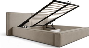 Łóżko tapicerowane Molino 160x200 z pojemnikiem - beżowy welur Castel 15