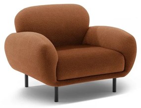 Fotel z materiału bouclé w kolorze terakoty Poppy – Micadoni