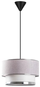 Lampa wisząca w szaro-srebrnym kolorze z tekstylnym kloszem ø 30 cm Cake – Opviq lights