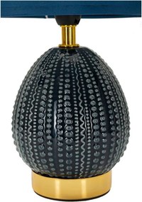 Niebieska lampa stołowa ceramiczna z tekstylnym kloszem (wysokość 30,5 cm) Flavi – Mauro Ferretti