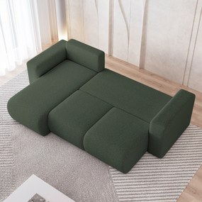 Masseno Narożnik RINOVA z funkcją spania i pojemnikiem na pościel Narozniki L, Rozkładana sofa - Zielony, QUELLE 37