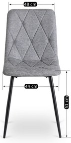 Zestaw Stół Okrągły Rozkładany HARRY 102-142 cm Dąb Artisan/Czarny i 6 Krzeseł Tapicerowanych ROBIN 2 Szarych Nowoczesnych