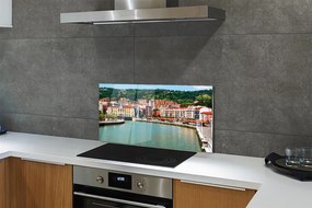 Panel nad Blat Kuchenny Miasto w Dolinie Górskiej Rzeki