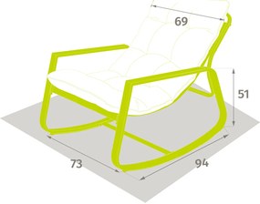 Bujany fotel ogrodowy, FELINIO, 73 x 79 x 104 cm