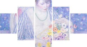 Obraz - Frederick Carl Frieseke,  The Basket of Flowers, reprodukcje (125x70 cm)