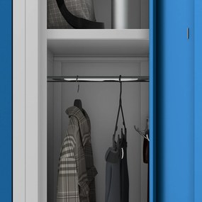 Szafka pracownicza metalowa czterokomorowa niebieska