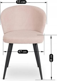 Krzesło Tapicerowane HAILEY Beżowe Sztruksowe Nowoczesne Loft