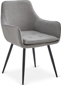 Krzesło Tapicerowane do Jadalni EDRICK Szare Nowoczesne Loft