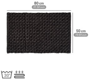 Antracytowy tekstylny dywanik łazienkowy 50x80 cm Ecoli – Wenko