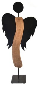 InDecor Anioł z drewna mango, czarny, 30 x 13 x 65cm