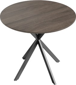 HOMCOM Okrągły stół kuchenny, 80 cm, kompaktowy blat, płyta wiórowa, metal, brązowy | Aosom PL