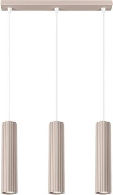 Lampa Wisząca Minimalistyczny Karbon, Aluminium - 3 Źródło - L.45 X H.98 Cm - Taupe