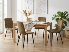 Brązowe aksamitowe krzesło LIBRA OLIVE BROWN z czarnymi nogami