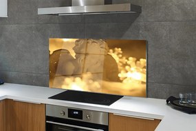 Szklany Panel Leżący anioł lampki