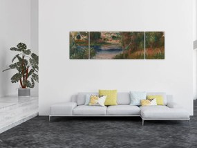 Obraz - Auguste Renoir, Landscape at Vetheuil, reprodukcje (170x50 cm)